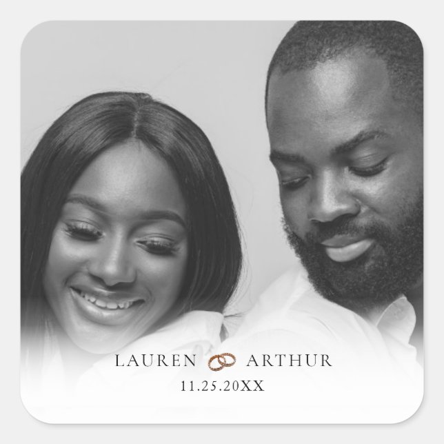 Adesivo Quadrado Casamento de Fotografias de Quadro Dourado Ultra M (Frente)