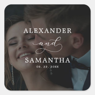 Adesivo Quadrado Casamento de Fotografias de Sobreposição de Cali