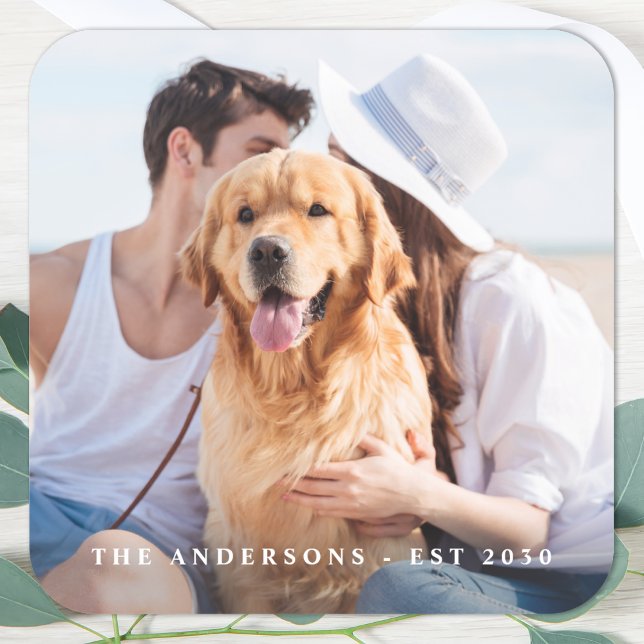 Adesivo Quadrado Casamento de Fotografias Personalizado (Criador carregado)