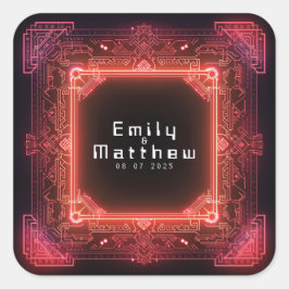 Adesivo Quadrado Casamento de Fusão Cyber-Medieval