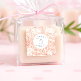 Adesivo Quadrado Casamento de Ilusão de Gemstone Rosa Blush