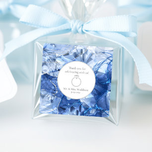 Adesivo Quadrado Casamento de Ilusões de Gemstone Azul Sapphire