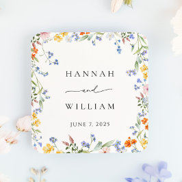 Adesivo Quadrado Casamento de Jardim de Moldura de primavera Wildfl