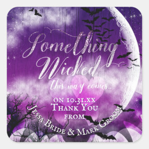 Adesivo Quadrado Casamento De Lua De Amor De Halloween