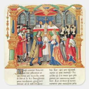 Adesivo Quadrado Casamento de Maria de Borgonha e de Maximilian mim