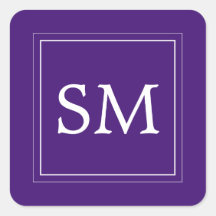 Casamento de Monograma Branco Violeta Roxo Elegant