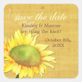 Adesivo Quadrado Casamento de outono de Papyrus Sunflower