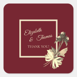 Adesivo Quadrado Casamento De Outono Rustic Red Flowers Autumn Obri