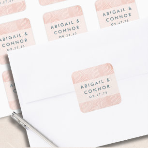 Adesivo Quadrado Casamento de Ovais e Círculos Chic Peach