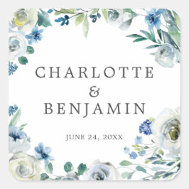 Adesivo Quadrado Casamento de primavera Personalizada Floral de Peô