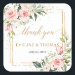 Adesivo Quadrado Casamento de rosas cor-de-rosa com cor-de-água azu<br><div class="desc">Planejar um casamento ou evento bóquico? Elevem seu tema com o Boho Watercolor Blush Pink Roses Wedding Square Sticker. Estes encantadores adesivos acrescentam um toque de elegância baleeira ao seu dia especial, perfeito para selar convites, decorar favores ou personalizar decoração. As matizes suaves e a delicada design de rosa criam...</div>