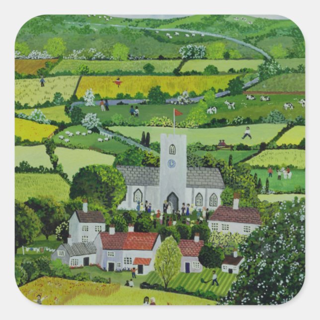 Adesivo Quadrado Casamento de um país (Frente)