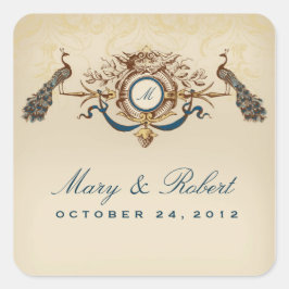 Adesivo Quadrado Casamento do tema Peacock