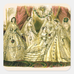 Adesivo Quadrado Casamento do Victorian