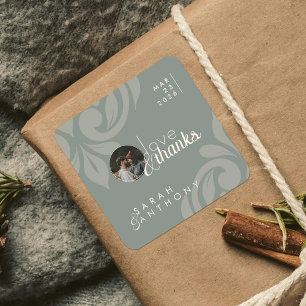 Adesivo Quadrado Casamento Elegante De Fotos Sobre Damasco Clássico