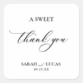 Adesivo Quadrado Casamento Elegante de Na moda Moderno Chic