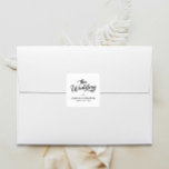Adesivo Quadrado Casamento Elegante Mínimo<br><div class="desc">Os adesivos personalizados são uma forma excelente de adicionar um toque de elegância aos seus favores de casamento ou usá-los como selos de envelopes. Não só servem um propósito prático, como também contribuem para a estética geral do seu evento. Correspondência de itens em nossa loja design de festa do Cava...</div>