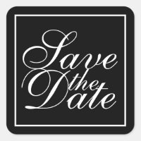 Casamento Elegante Negro e Branco Salvar a Data