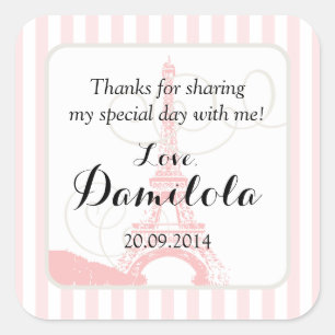 Adesivo Quadrado Casamento em Paris da Torre Eiffel