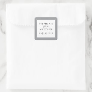 Adesivo Quadrado Casamento Escrita Caligráfica Elegante Chic Branco