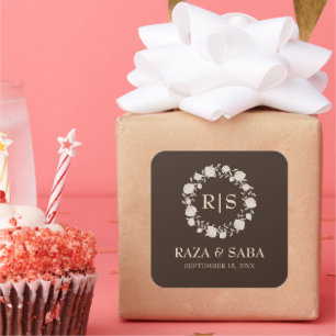 Adesivo Quadrado Casamento Espresso Luxe Marrom e Bege