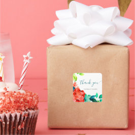 Adesivo Quadrado Casamento Floral Bright Watercolor