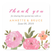 Casamento Floral Watercolor Obrigado