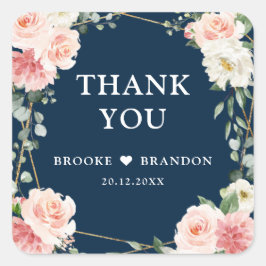 Adesivo Quadrado Casamento Geométrico Botânico do Marinho Floral Co