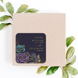 Adesivo Quadrado Casamento Glitter Rosa Gótico Escuro