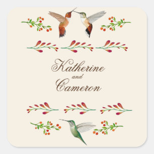 Adesivo Quadrado Casamento Hummingbird