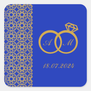 ADESIVO QUADRADO CASAMENTO INSPIRADO DE ÁRABE