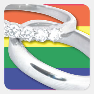 Adesivo Quadrado Casamento Lésbico gay