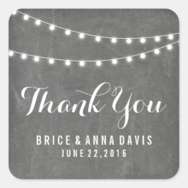 Adesivo Quadrado Casamento leve com Cordas de Verão Chalkboard Obri