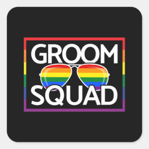Adesivo Quadrado Casamento LGBTQ Orgulho Gay Casal Coordenado Esqua