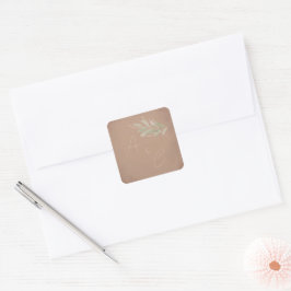 Adesivo Quadrado Casamento Minimalista Boho Terracota