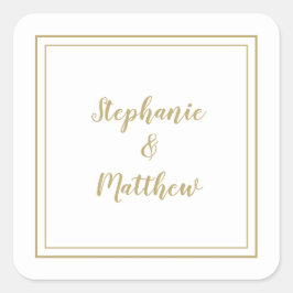 Adesivo Quadrado Casamento Minimalista Favor Moderno Obrigada Doura