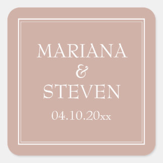 Adesivo Quadrado Casamento Minimalista Moderno Rosa