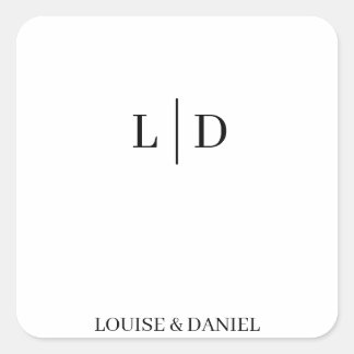 Adesivo Quadrado Casamento mínimo e personalizado simples