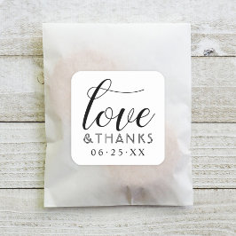 Adesivo Quadrado Casamento Moderno Branco de Amor e Gratidão