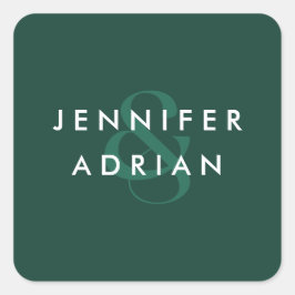 Adesivo Quadrado Casamento Moderno Elegante Minimal Brunswick Verde