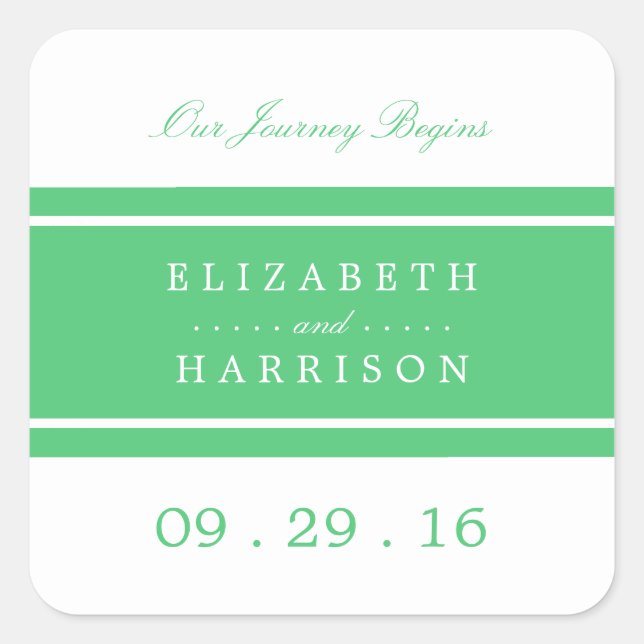 Adesivo Quadrado Casamento Moderno Emerald Green (Frente)