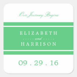 Adesivo Quadrado Casamento Moderno Emerald Green