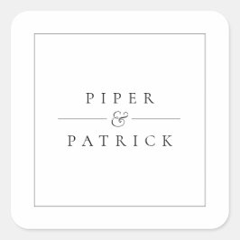 Adesivo Quadrado Casamento Negro e Branco Moderno e Elegante Minima