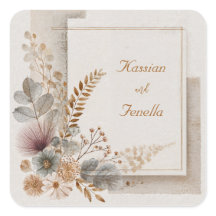Casamento Neutral Folk Art Wildflower