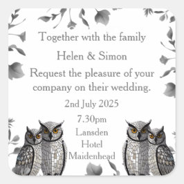 Adesivo Quadrado Casamento Personalizado