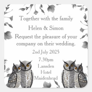 Adesivo Quadrado Casamento Personalizado