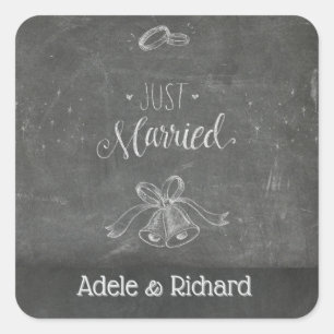 Adesivo Quadrado Casamento Personalizado do Quadro de recens casado
