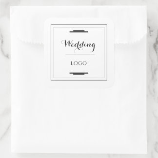Adesivo Quadrado Casamento Personalizado Elegante Presente Moderno