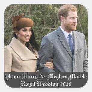 Adesivo Quadrado Casamento Real 2018 do Príncipe Harry & Meghan Mar