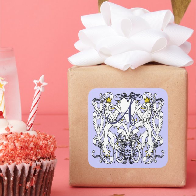 Adesivo Quadrado Casamento Renascentista Lion Rampant (Festa)